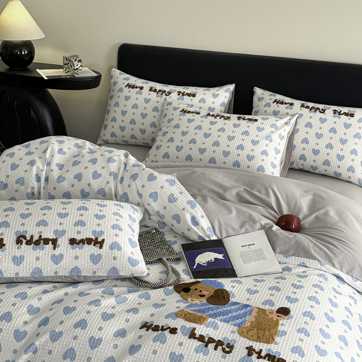 91家纺网 家纺一手货源 找家纺 ab家纺 2026新款全棉华夫格毛巾绣四件套 素禾