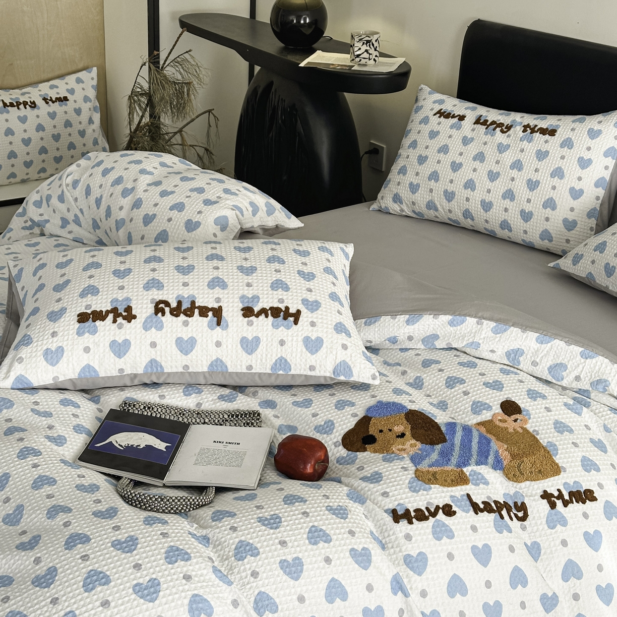 91家纺网 家纺一手货源 找家纺 ab家纺 2026新款全棉华夫格毛巾绣四件套 素禾