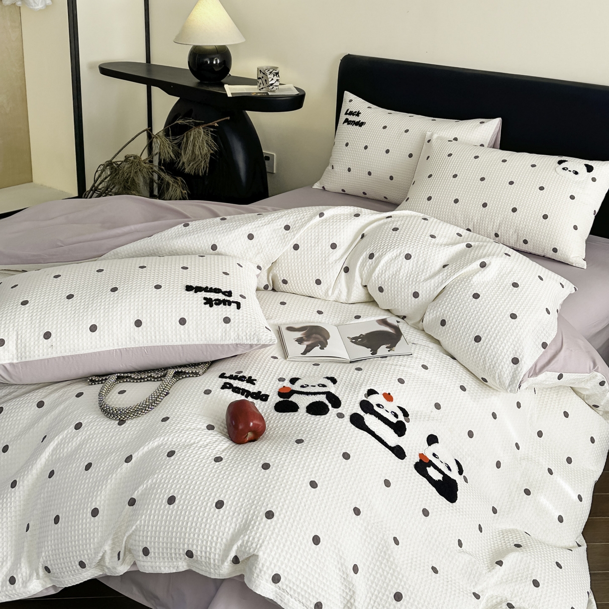 91家纺网 家纺一手货源 找家纺 ab家纺 2026新款全棉华夫格毛巾绣四件套 莱韵