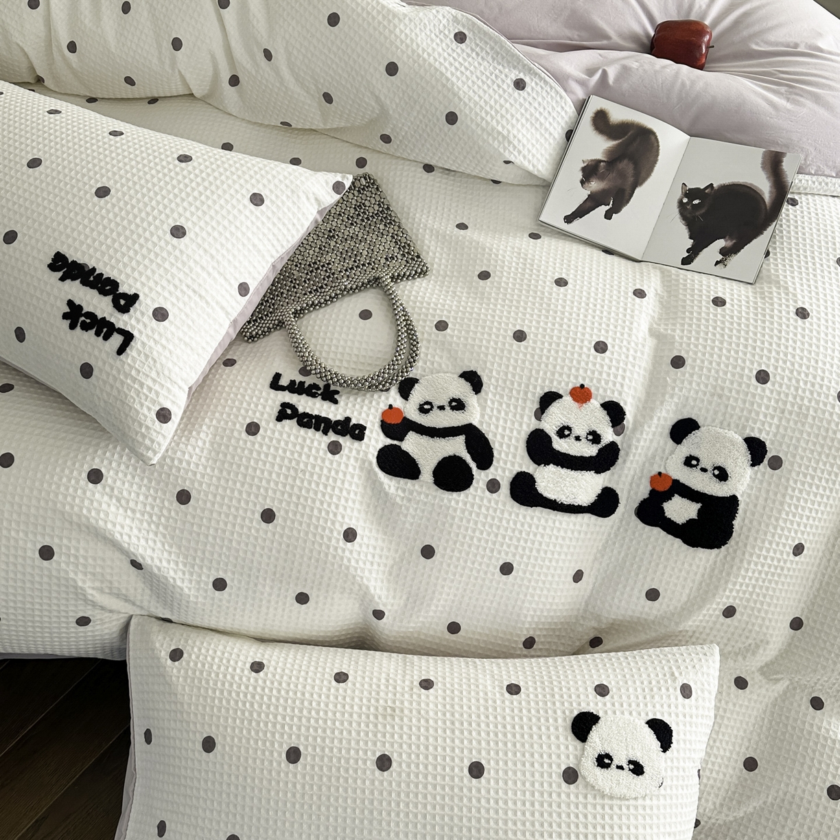 91家纺网 家纺一手货源 找家纺 （总）ab家纺 2026新款全棉华夫格毛巾绣四件套