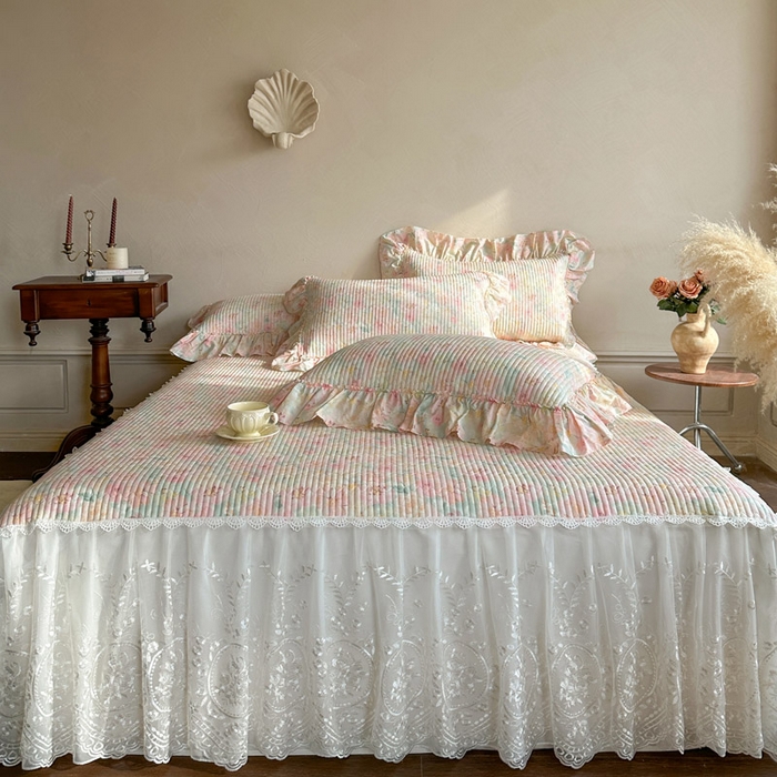 91家纺网 家纺一手货源 找家纺 （总）瑞宝 2026新款法式全棉印花床裙四件套