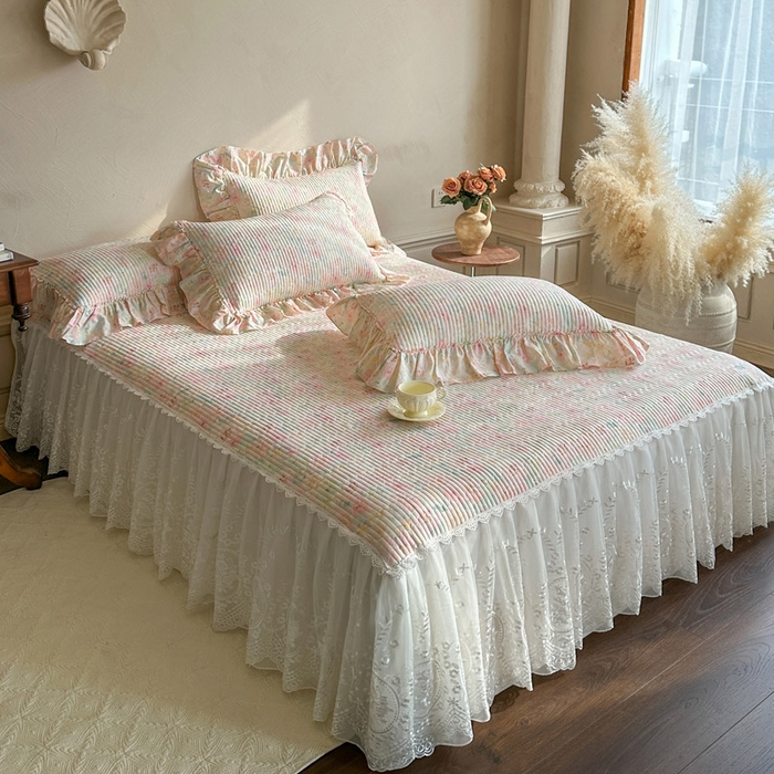 91家纺网 家纺一手货源 找家纺 （总）瑞宝 2026新款法式全棉印花床裙四件套