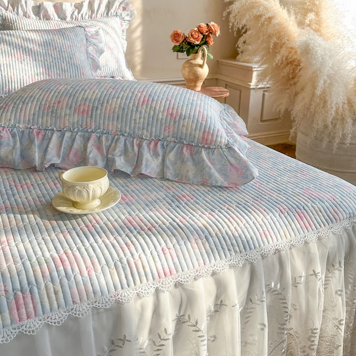 91家纺网 家纺一手货源 找家纺 瑞宝 2026新款法式全棉印花床裙四件套 花慕里