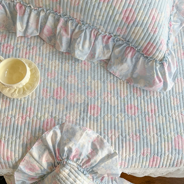 91家纺网 家纺一手货源 找家纺 瑞宝 2026新款法式全棉印花床裙四件套 花慕里