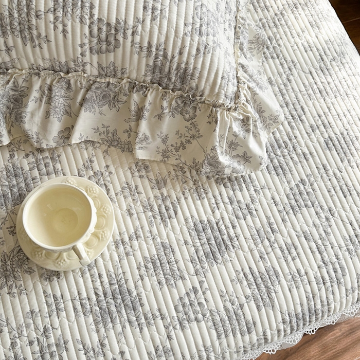 91家纺网 家纺一手货源 找家纺 瑞宝 2026新款法式全棉印花床裙四件套 禾风织野