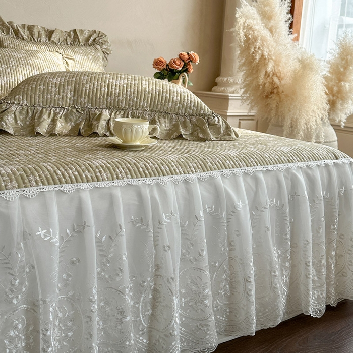 91家纺网 家纺一手货源 找家纺 瑞宝 2026新款法式全棉印花床裙四件套 织梦