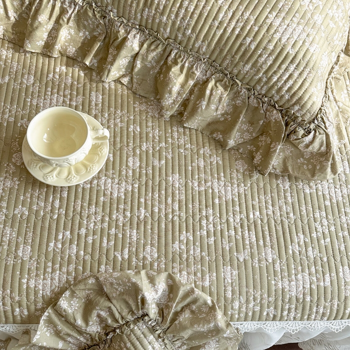 91家纺网 家纺一手货源 找家纺 瑞宝 2026新款法式全棉印花床裙四件套 织梦