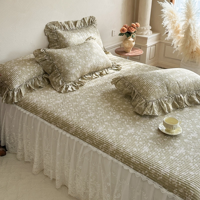 91家纺网 家纺一手货源 找家纺 瑞宝 2026新款法式全棉印花床裙四件套 织梦