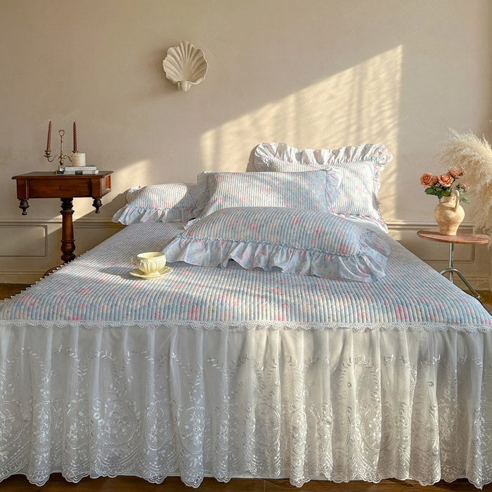 91家纺网 家纺一手货源 找家纺 瑞宝 2026新款法式全棉印花床裙四件套 花慕里