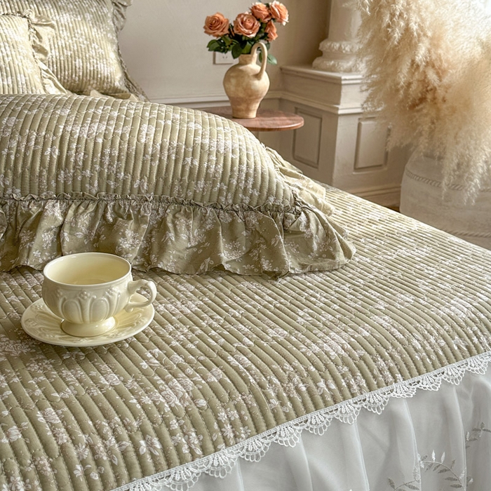 91家纺网 家纺一手货源 找家纺 瑞宝 2026新款法式全棉印花床裙四件套 织梦