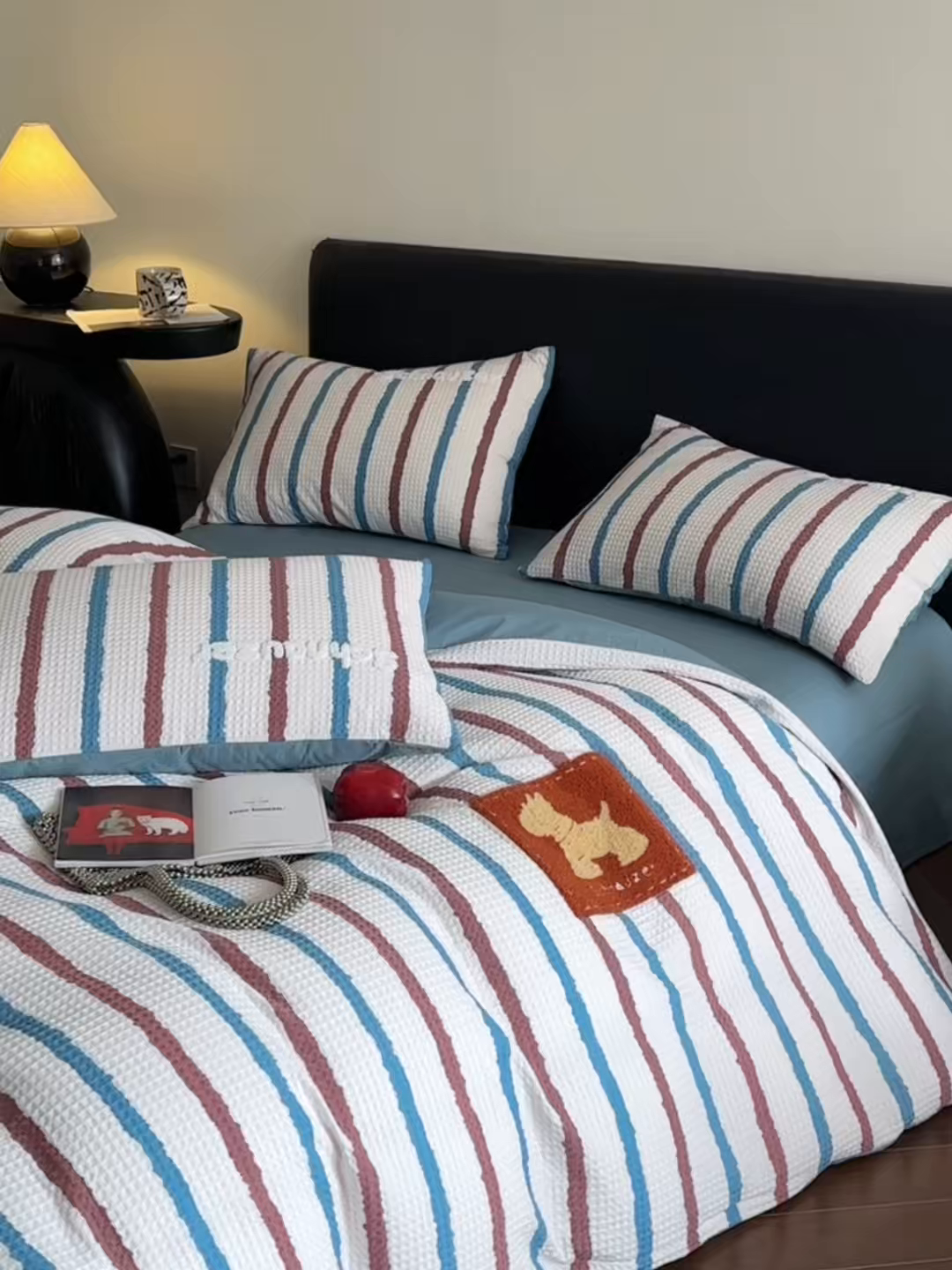 91家纺网 家纺一手货源 找家纺 ab家纺 2026新款全棉华夫格毛巾绣四件套 时光