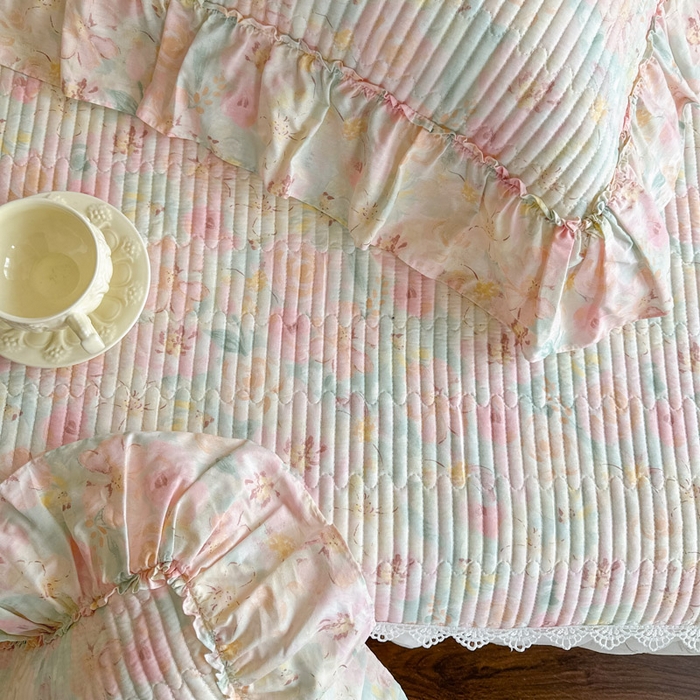 91家纺网 家纺一手货源 找家纺 （总）瑞宝 2026新款法式全棉印花床裙三件套