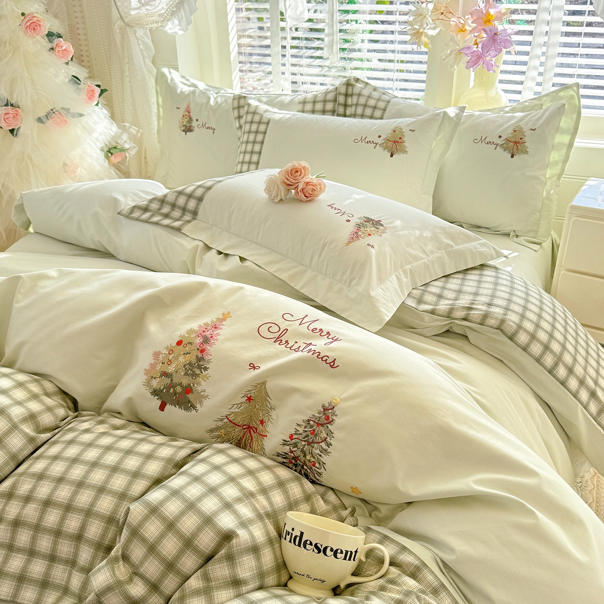 91家纺网 家纺一手货源 找家纺 （总）艾唯希家纺 2026新款优质全棉纯棉工艺刺绣四件套幸运树