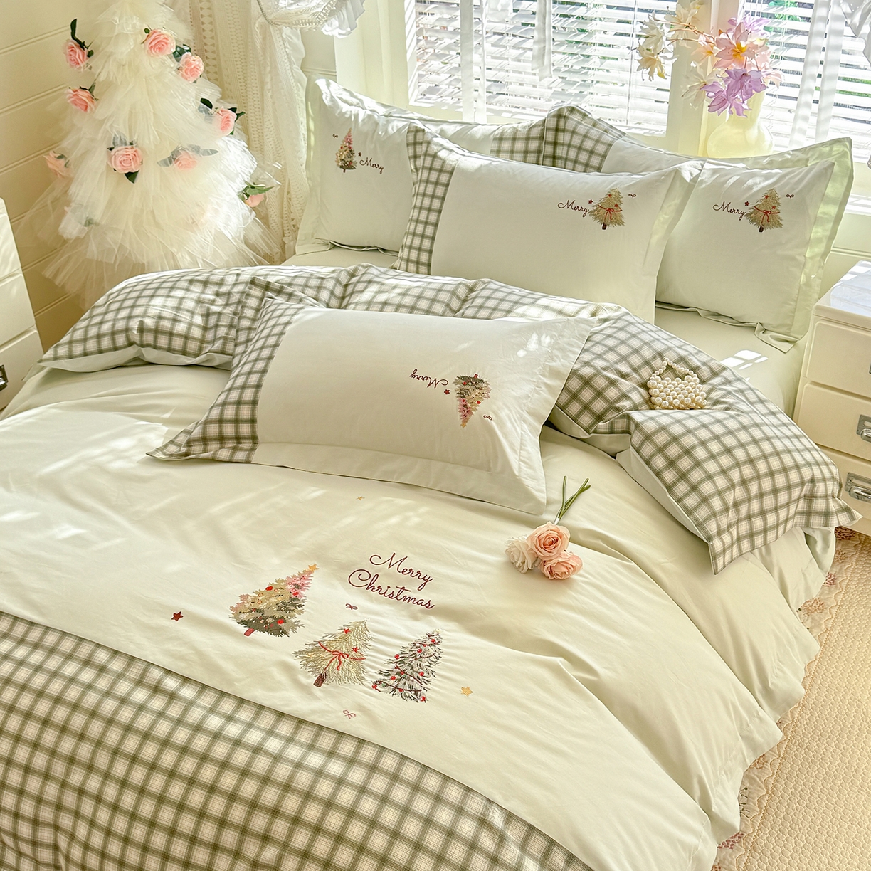 91家纺网 家纺一手货源 找家纺 （总）艾唯希家纺 2026新款优质全棉纯棉工艺刺绣四件套幸运树