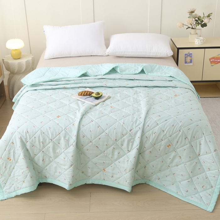 91家纺网 家纺一手货源 找家纺 被多多被业 2026新款水洗棉印花夏被空调被夏凉被 花儿朵朵