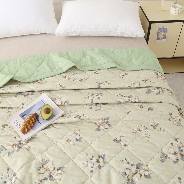 91家纺网 家纺一手货源 找家纺 被多多被业 2026新款水洗棉印花夏被空调被夏凉被 绿色心情