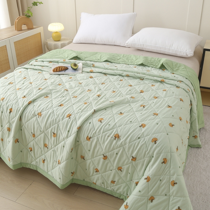 被多多被业 2026新款水洗棉印花夏被空调被夏凉被 蘑菇花园