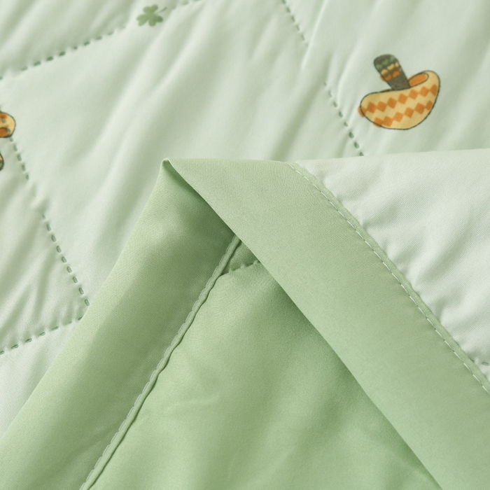 91家纺网 家纺一手货源 找家纺 被多多被业 2026新款水洗棉印花夏被空调被夏凉被 蘑菇花园