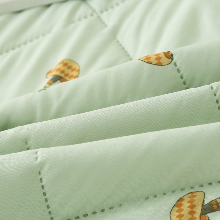 91家纺网 家纺一手货源 找家纺 被多多被业 2026新款水洗棉印花夏被空调被夏凉被 蘑菇花园