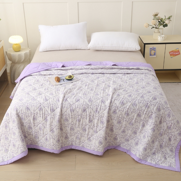 91家纺网 家纺一手货源 找家纺 被多多被业 2026新款水洗棉印花夏被空调被夏凉被 幽静清香