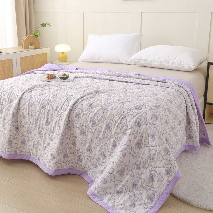 91家纺网 家纺一手货源 找家纺 被多多被业 2026新款水洗棉印花夏被空调被夏凉被 幽静清香