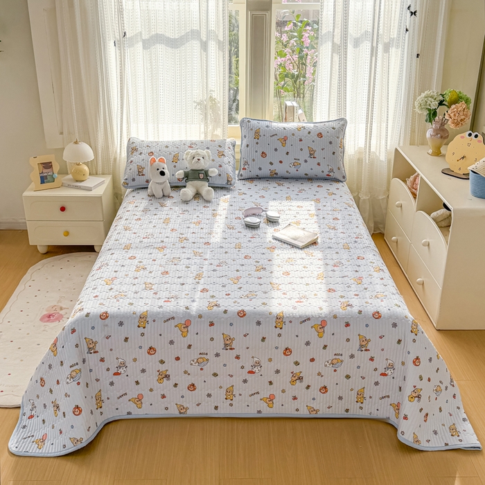 91家纺网 家纺一手货源 找家纺 （总）2026新款云感双层纱印花夹棉床盖