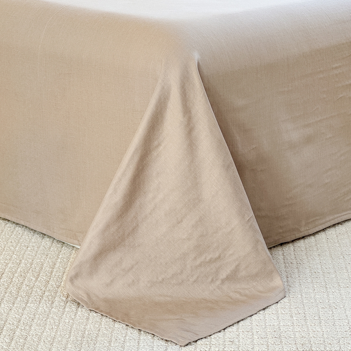 91家纺网 家纺一手货源 找家纺 红淳家纺 2026新款全棉A类双层纱四件套 复古格棕（普通款）