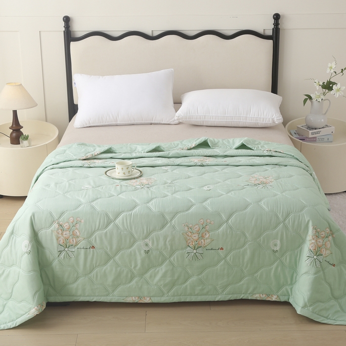 91家纺网 家纺一手货源 找家纺 被多多被业 2026新款亲肤棉夏被空调被夏凉被 春日花园