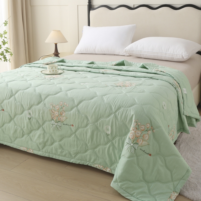 91家纺网 家纺一手货源 找家纺 被多多被业 2026新款亲肤棉夏被空调被夏凉被 春日花园