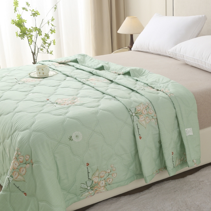 91家纺网 家纺一手货源 找家纺 被多多被业 2026新款亲肤棉夏被空调被夏凉被 春日花园