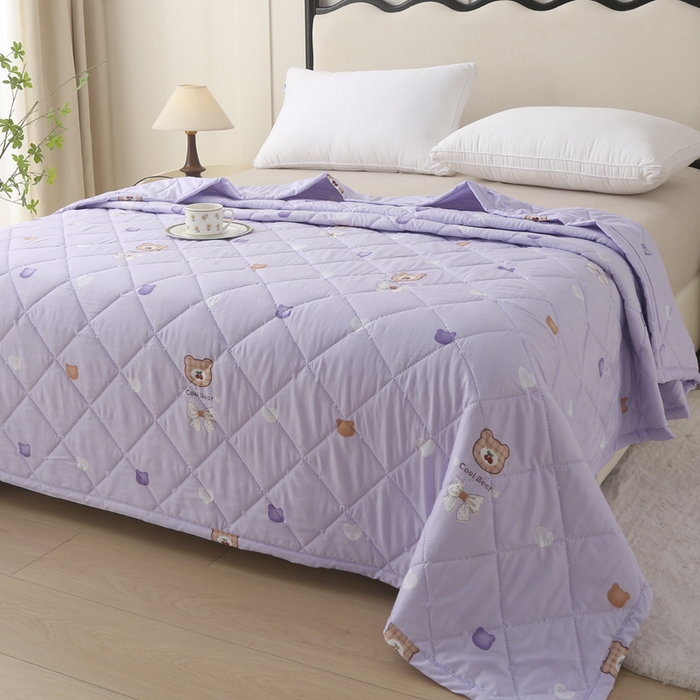 91家纺网 家纺一手货源 找家纺 被多多被业 2026新款亲肤棉夏被空调被夏凉被 机灵小熊