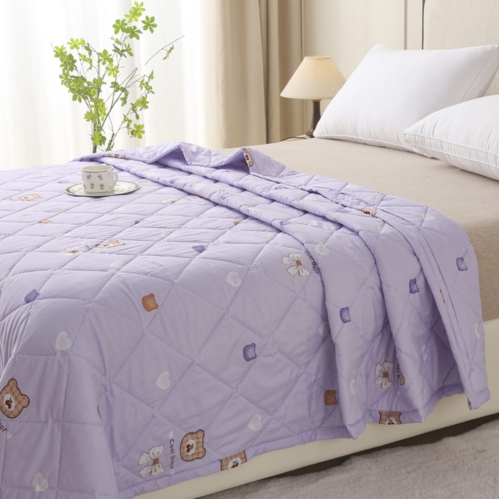 91家纺网 家纺一手货源 找家纺 被多多被业 2026新款亲肤棉夏被空调被夏凉被 机灵小熊