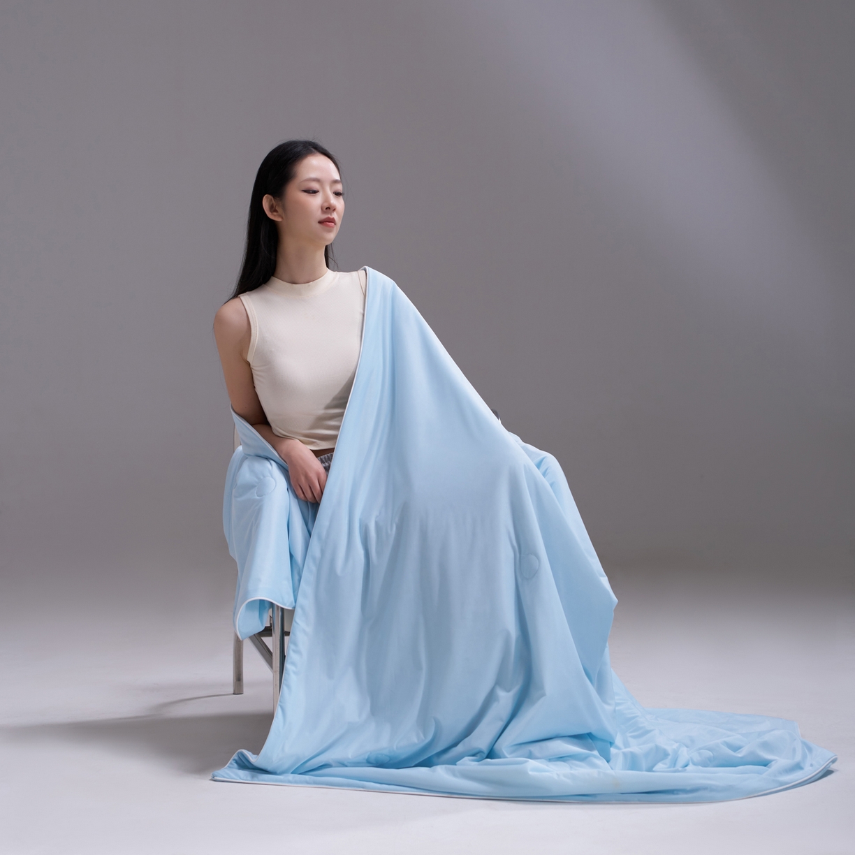 91家纺网 家纺一手货源 找家纺 佳轩家纺 2026新款超柔凉感丝夏被夏凉被空调被 天空蓝