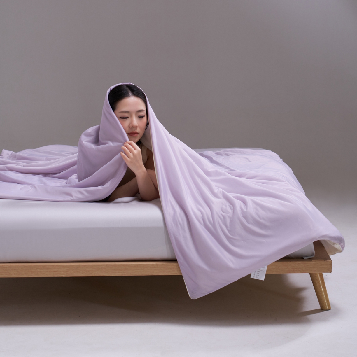 91家纺网 家纺一手货源 找家纺 佳轩家纺 2026新款超柔凉感丝夏被夏凉被空调被 浅紫-米黄