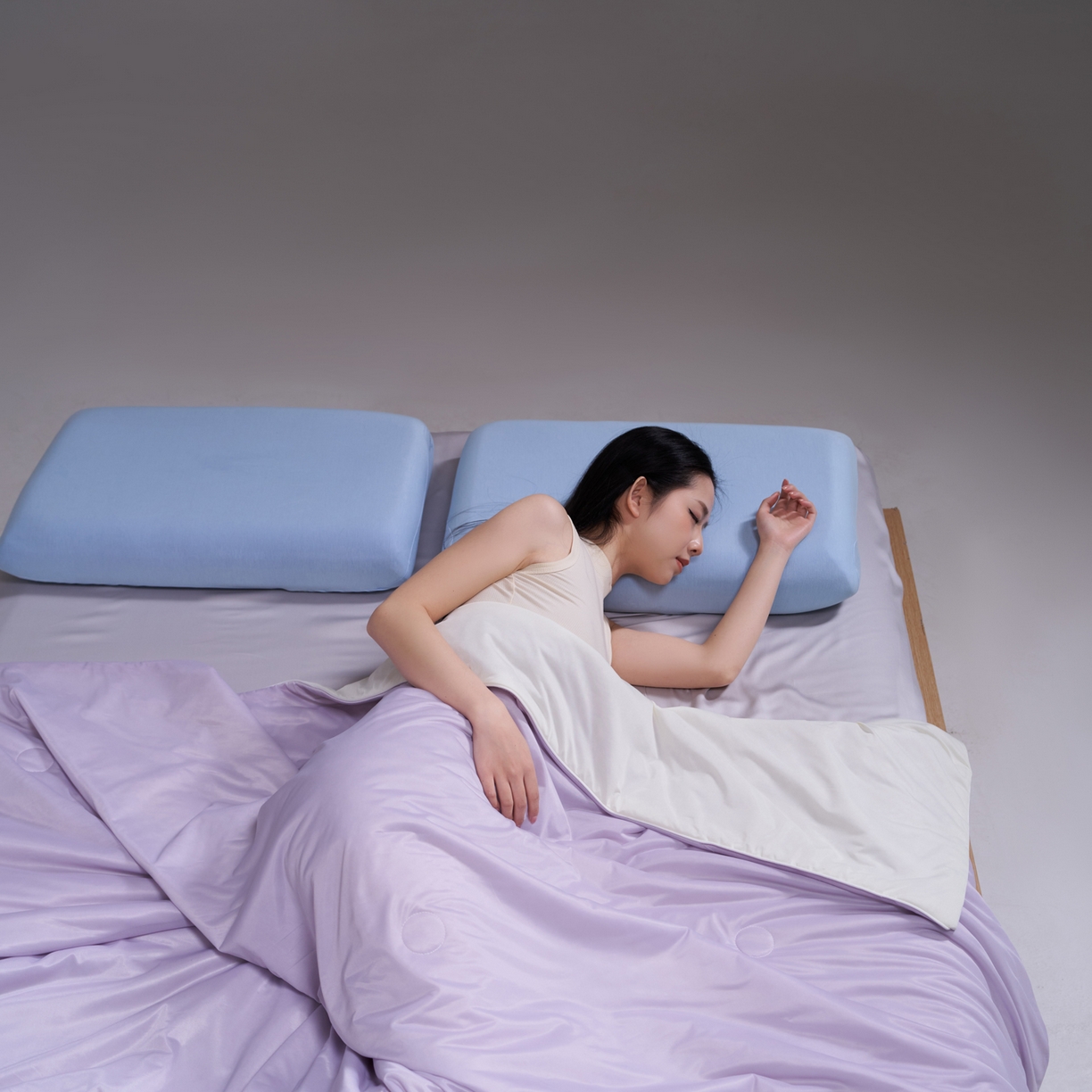 91家纺网 家纺一手货源 找家纺 佳轩家纺 2026新款超柔凉感丝夏被夏凉被空调被 浅紫-米黄