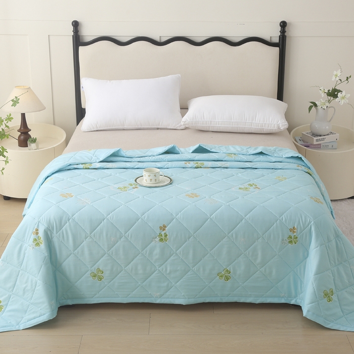 91家纺网 家纺一手货源 找家纺 被多多被业 2026新款亲肤棉夏被空调被夏凉被 墨语花茶