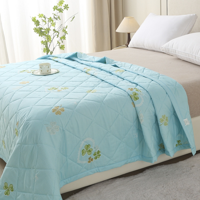 91家纺网 家纺一手货源 找家纺 被多多被业 2026新款亲肤棉夏被空调被夏凉被 墨语花茶