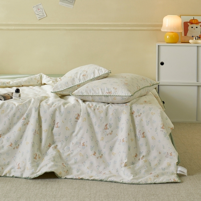 91家纺网 家纺一手货源 找家纺 （总）暖阳 2026新款全棉贝壳边棉花夏被夏凉被空调被