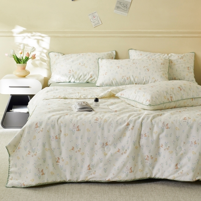 91家纺网 家纺一手货源 找家纺 （总）暖阳 2026新款全棉贝壳边棉花夏被夏凉被空调被