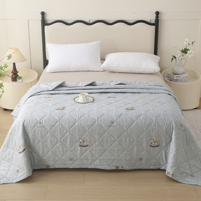 91家纺网 家纺一手货源 找家纺 被多多被业 2026新款亲肤棉夏被空调被夏凉被 木马