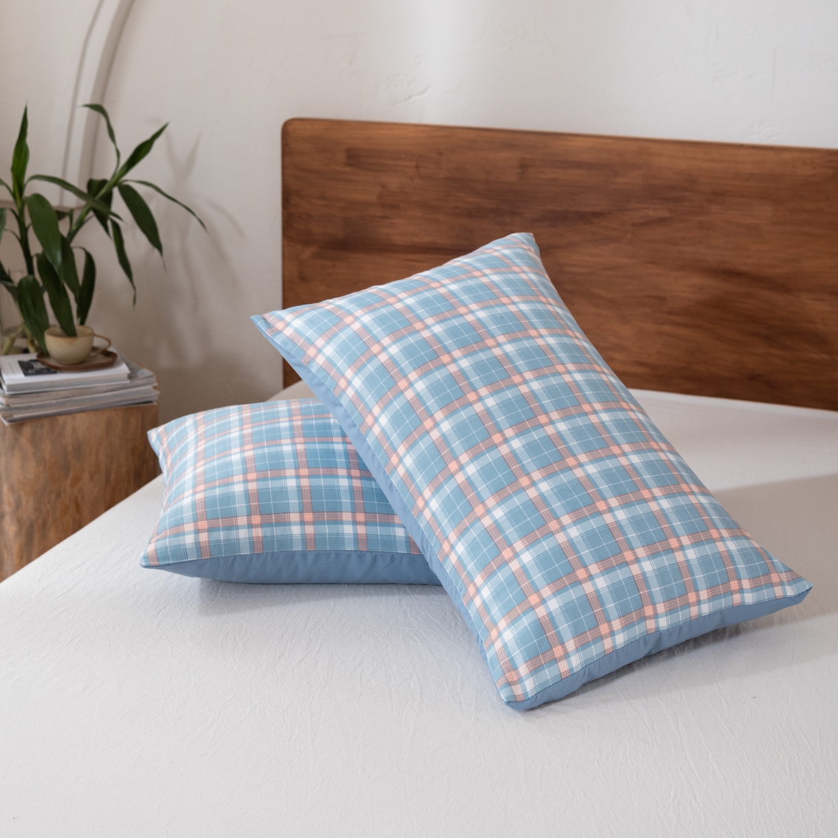 91家纺网 家纺一手货源 找家纺 佳轩家纺 2026新款色织水洗棉棉花夏被夏凉被空调被 格韵蓝