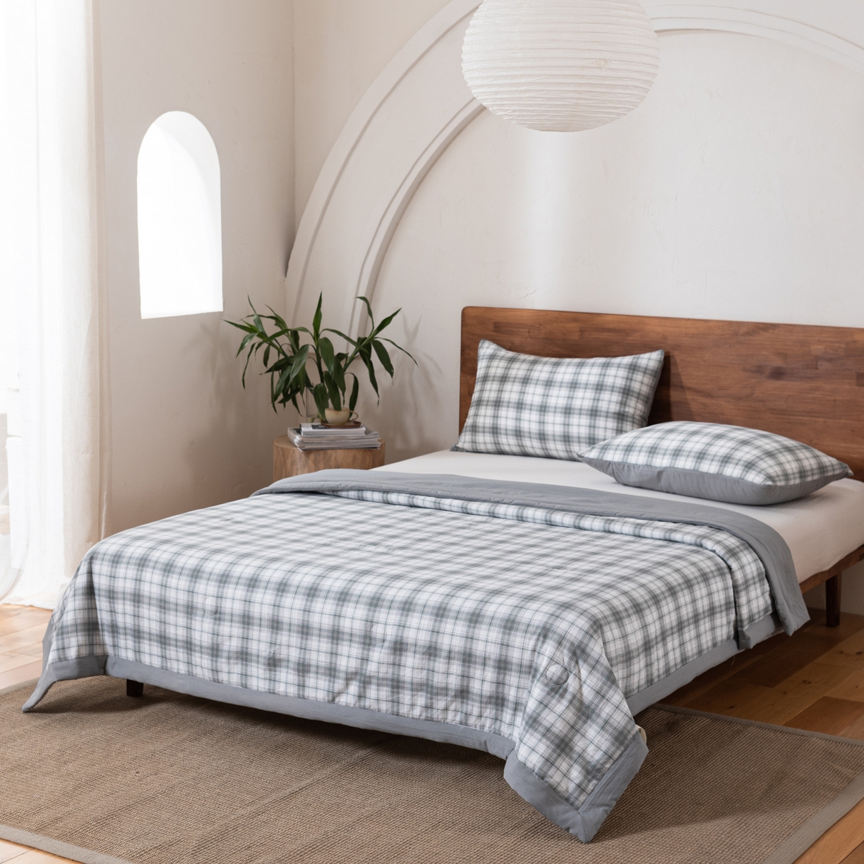 91家纺网 家纺一手货源 找家纺 佳轩家纺 2026新款色织水洗棉棉花夏被夏凉被空调被 光年灰