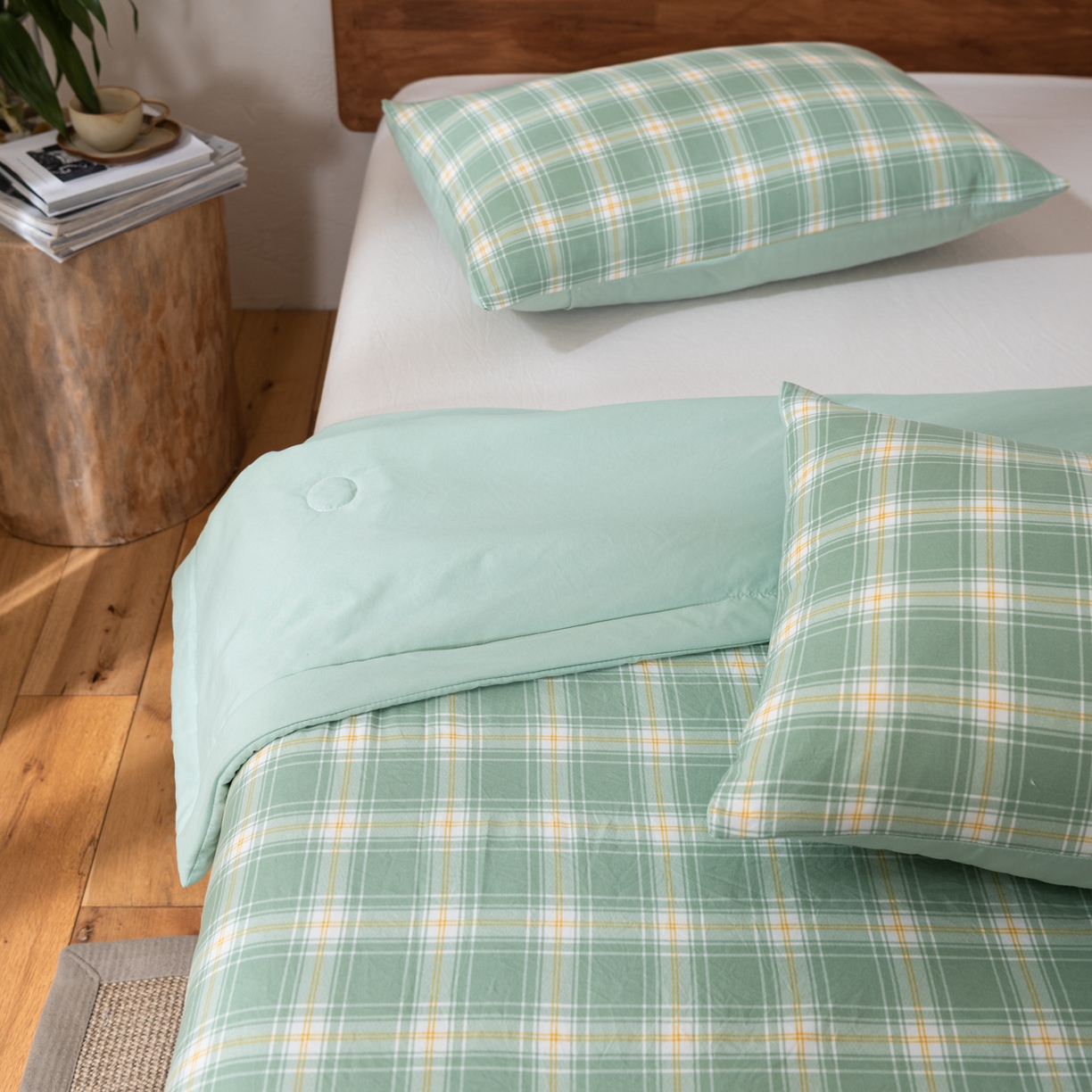 91家纺网 家纺一手货源 找家纺 佳轩家纺 2026新款色织水洗棉棉花夏被夏凉被空调被 彩绿格