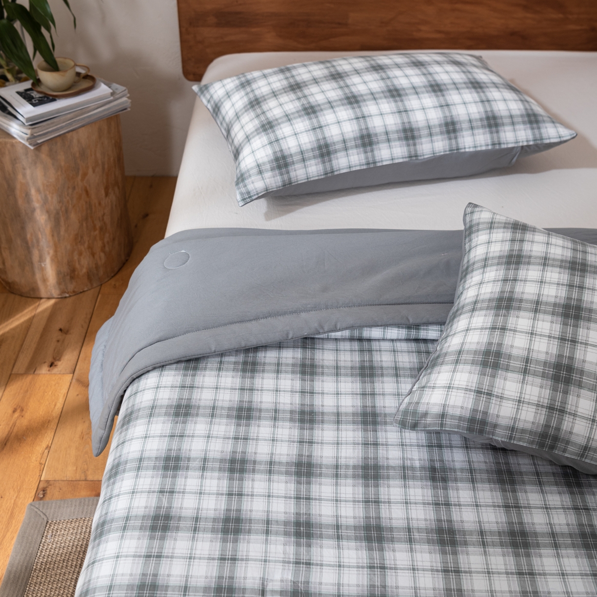 91家纺网 家纺一手货源 找家纺 佳轩家纺 2026新款色织水洗棉棉花夏被夏凉被空调被 光年灰