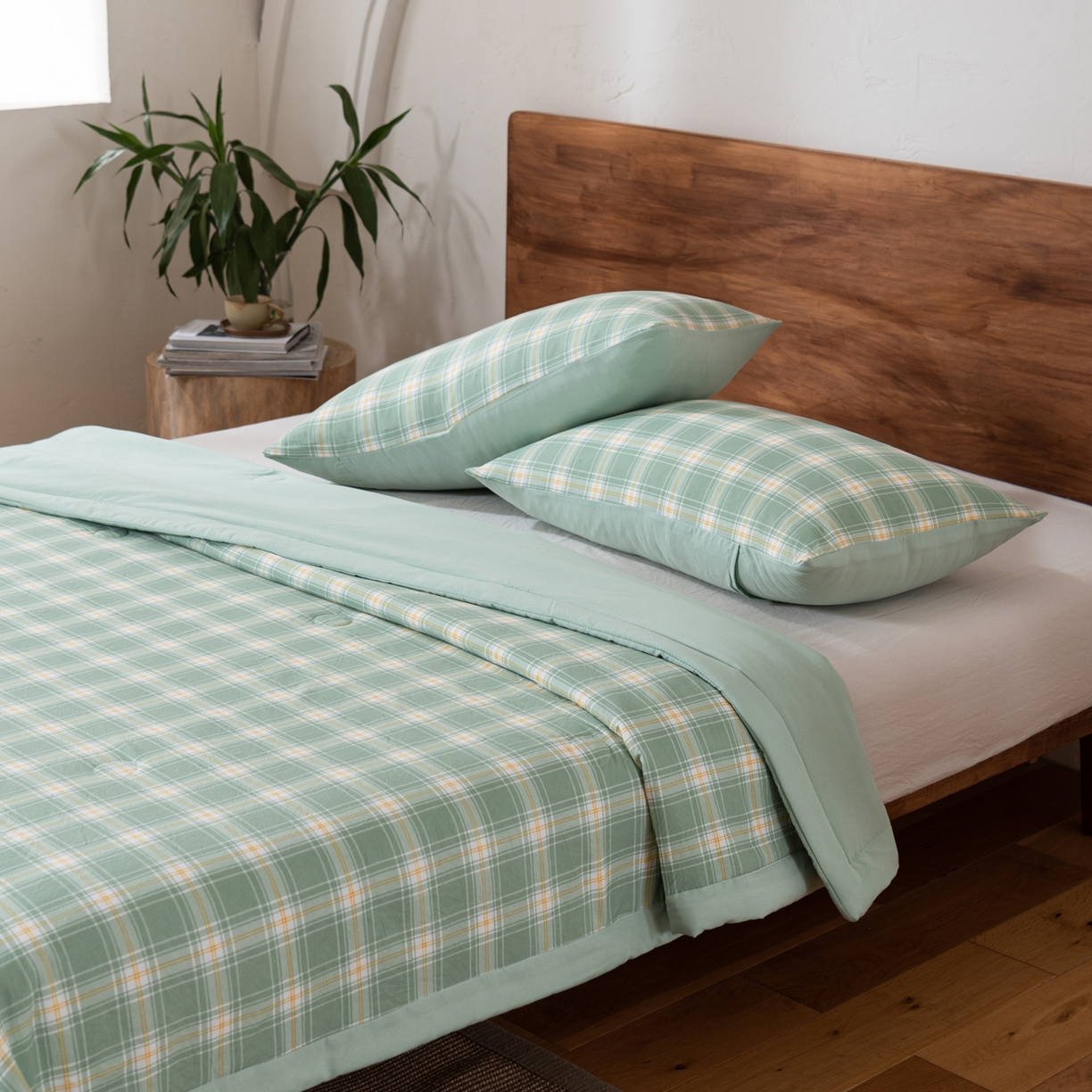 91家纺网 家纺一手货源 找家纺 佳轩家纺 2026新款色织水洗棉棉花夏被夏凉被空调被 彩绿格