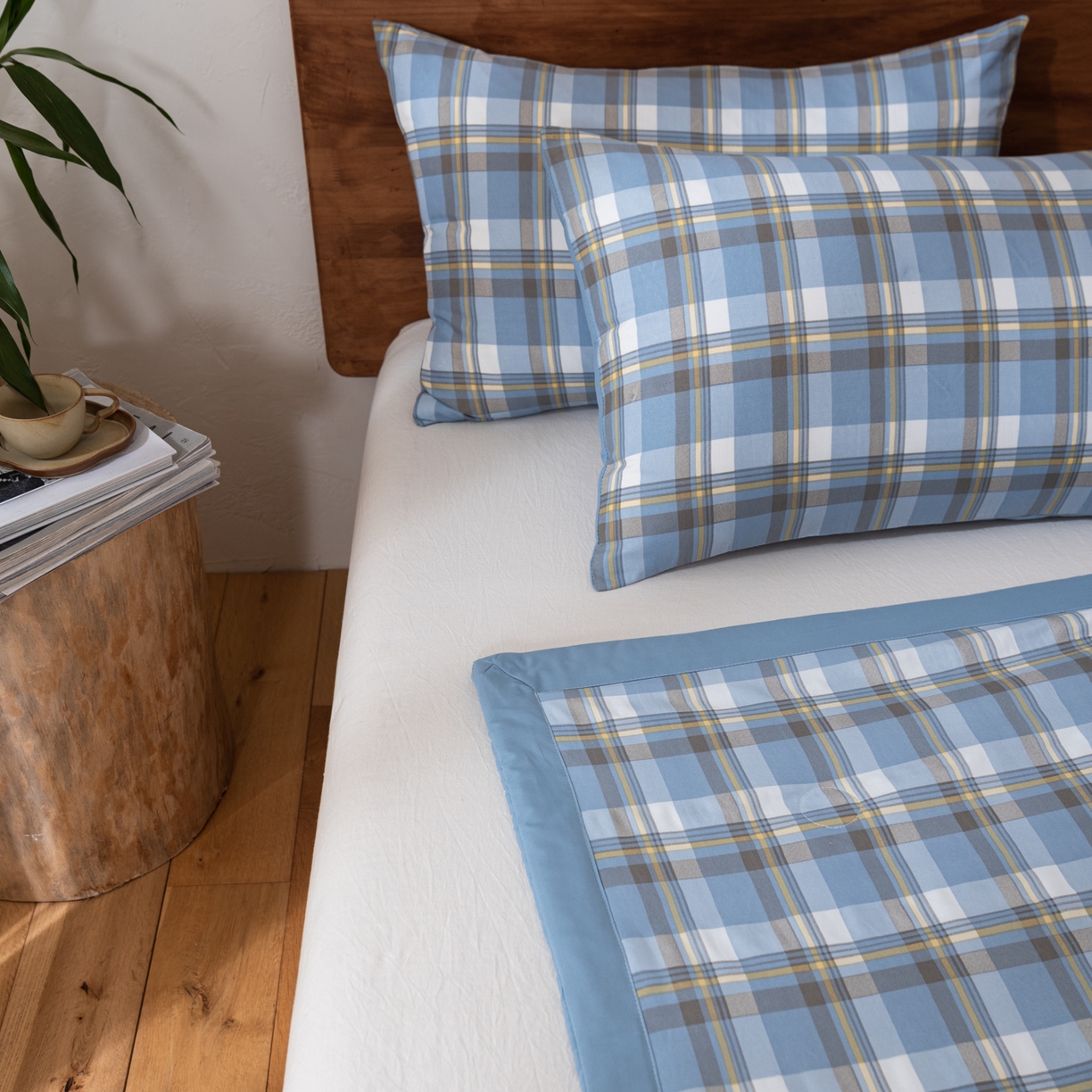 91家纺网 家纺一手货源 找家纺 佳轩家纺 2026新款色织水洗棉棉花夏被夏凉被空调被 简兮蓝