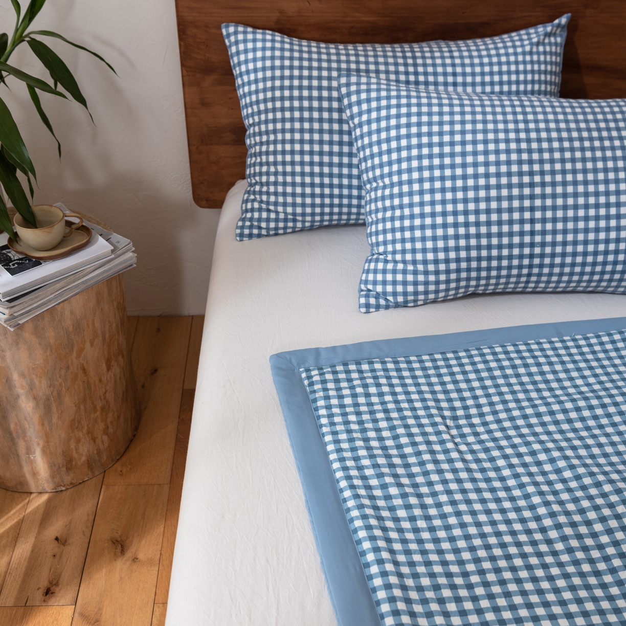 91家纺网 家纺一手货源 找家纺 佳轩家纺 2026新款色织水洗棉棉花夏被夏凉被空调被 蓝小格