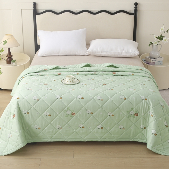 91家纺网 家纺一手货源 找家纺 被多多被业 2026新款亲肤棉夏被空调被夏凉被 苹果树