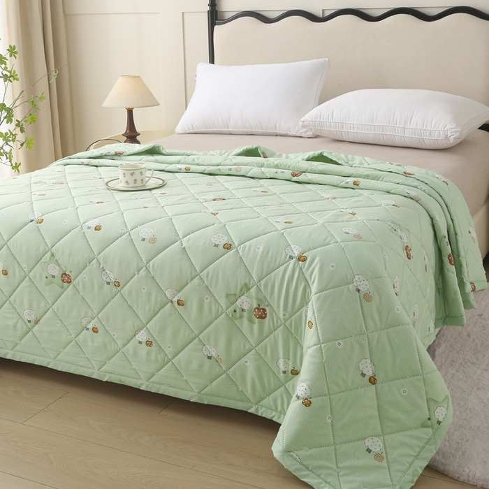 91家纺网 家纺一手货源 找家纺 被多多被业 2026新款亲肤棉夏被空调被夏凉被 苹果树