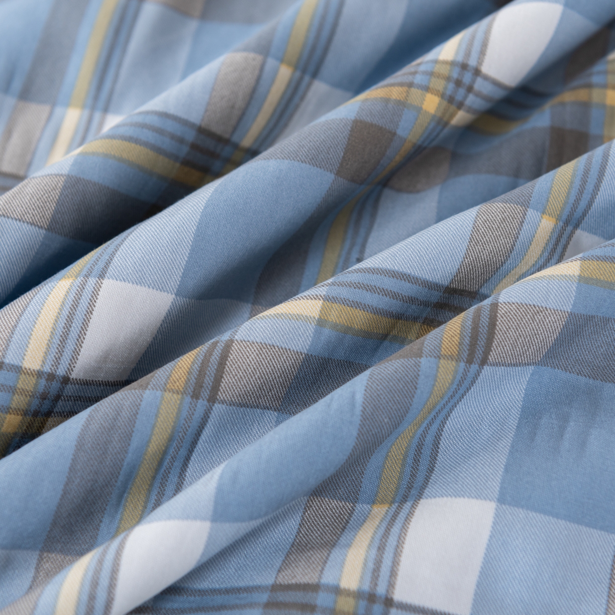 91家纺网 家纺一手货源 找家纺 佳轩家纺 2026新款色织水洗棉棉花夏被夏凉被空调被 简兮蓝